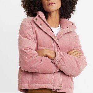 Marine Layer Pink Corduroy Puffer Jacket